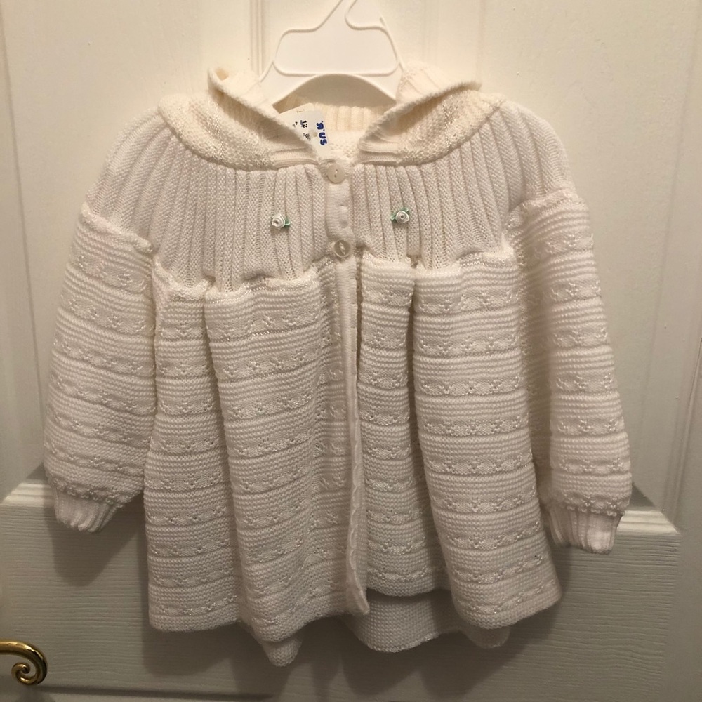 6-12 months baby button down hooded sweater